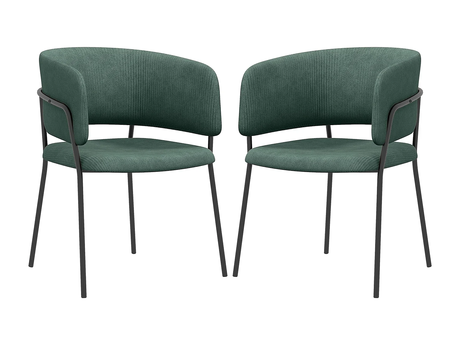 Set 2 sedie da pranzo imbottite 57x53x73 cm verde