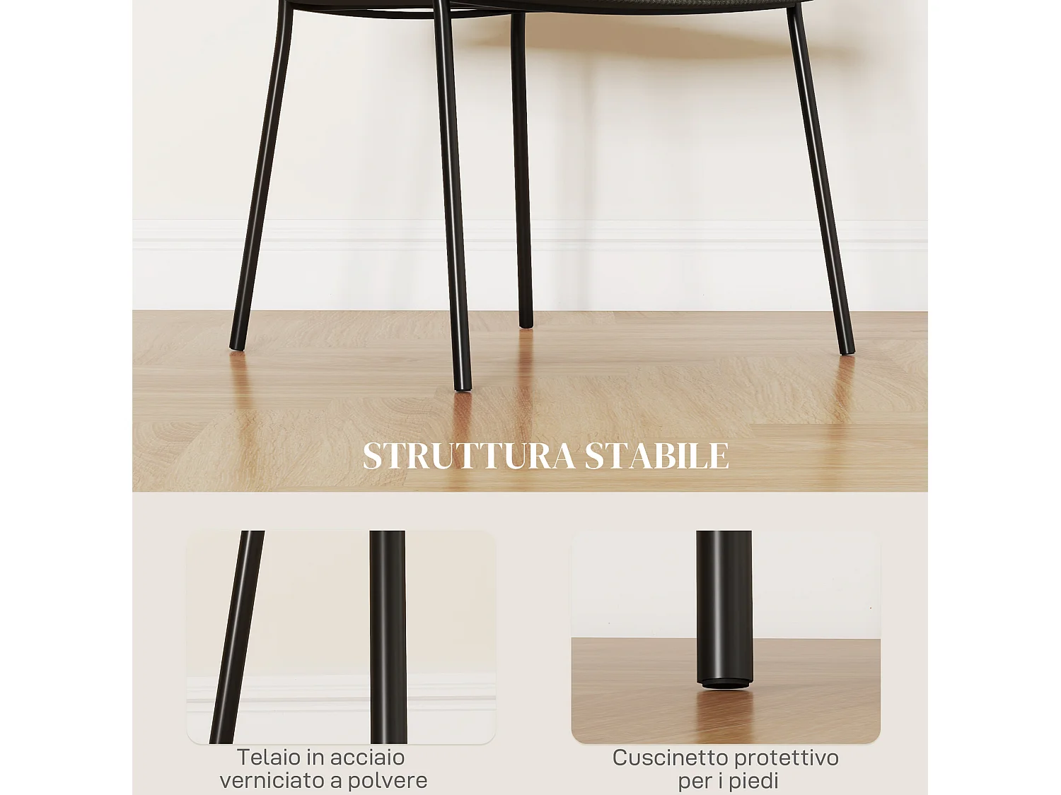 Set 2 sedie da pranzo imbottite 57x53x73 cm verde