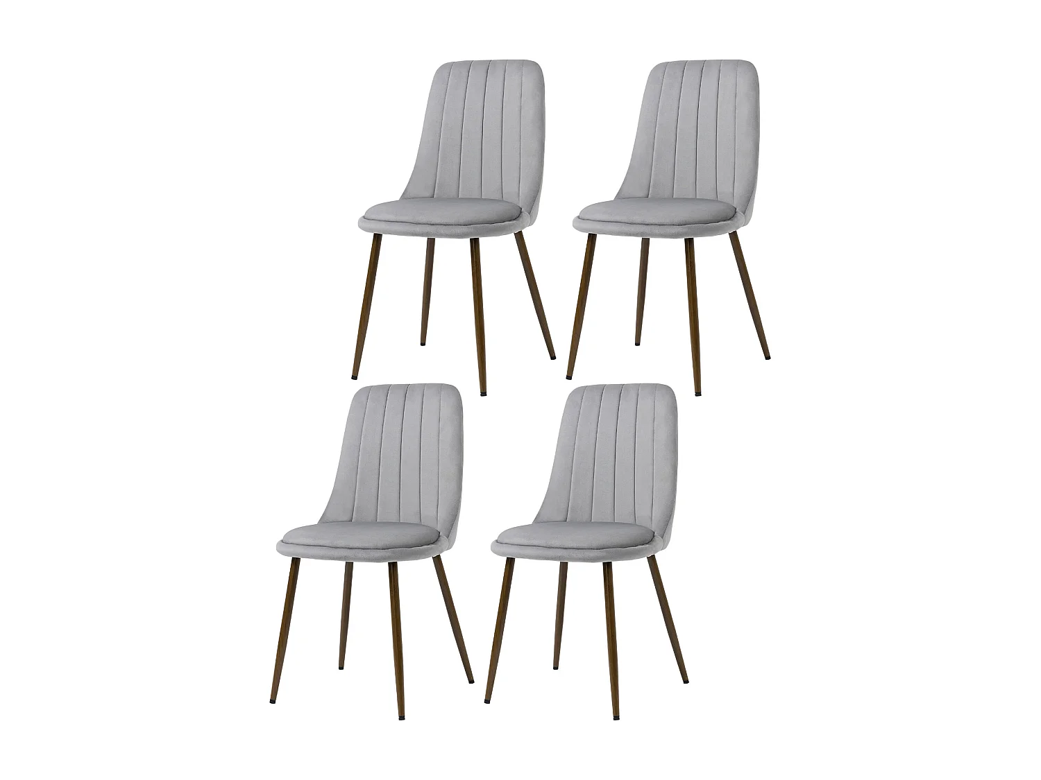 Set 4 sedie da cucina moderne imbottite in poliestere e acciaio