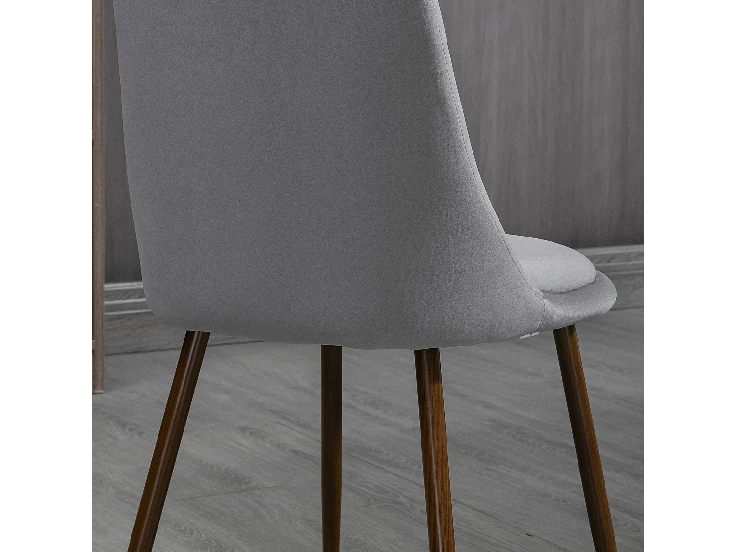 Set 4 sedie da cucina moderne imbottite in poliestere e acciaio