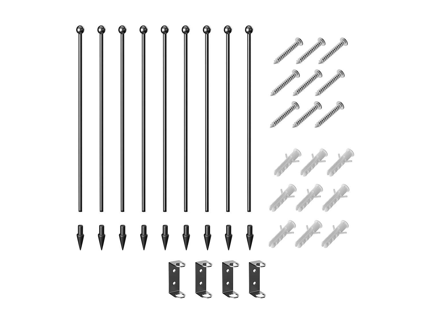 Cancellino per cani a 8 pannelli modulabili in acciaio nero
