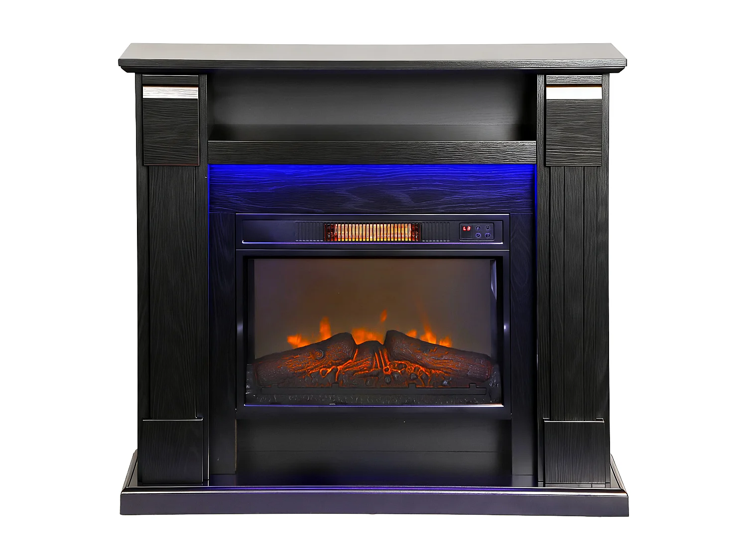 Camino elettrico con cornice effetto fiamma 3d realistico 3 modalità