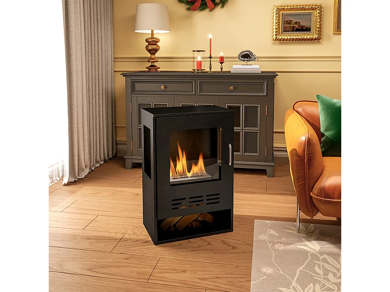 Caminetto a etanolo con bruciatore da 0.9L e durata 3.3 ore nero