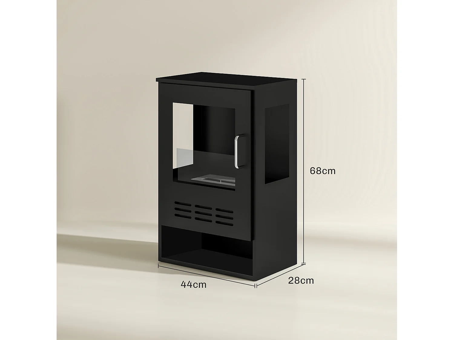 Caminetto a etanolo con bruciatore da 0.9L e durata 3.3 ore nero