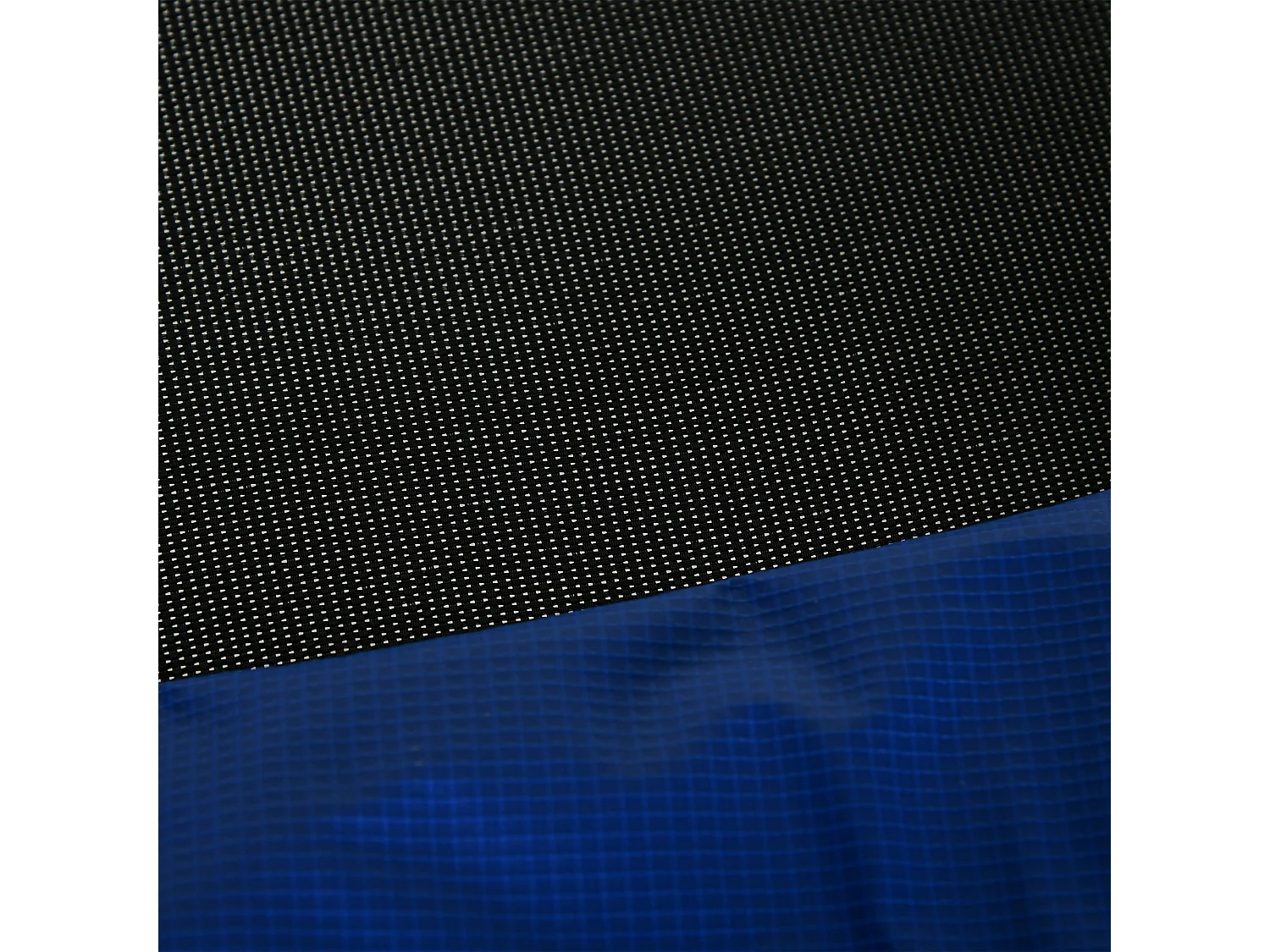 Trampolino elastico con scaletta e rete di sicurezza blu