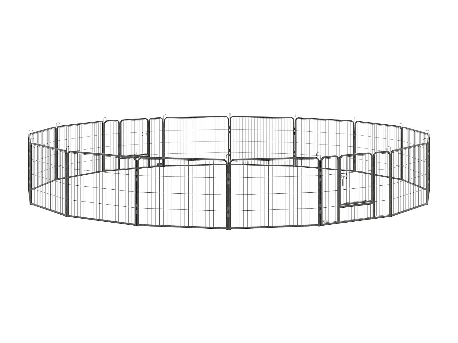 Recinto per cani 16 pannelli modulabili 2 ingressi grigio