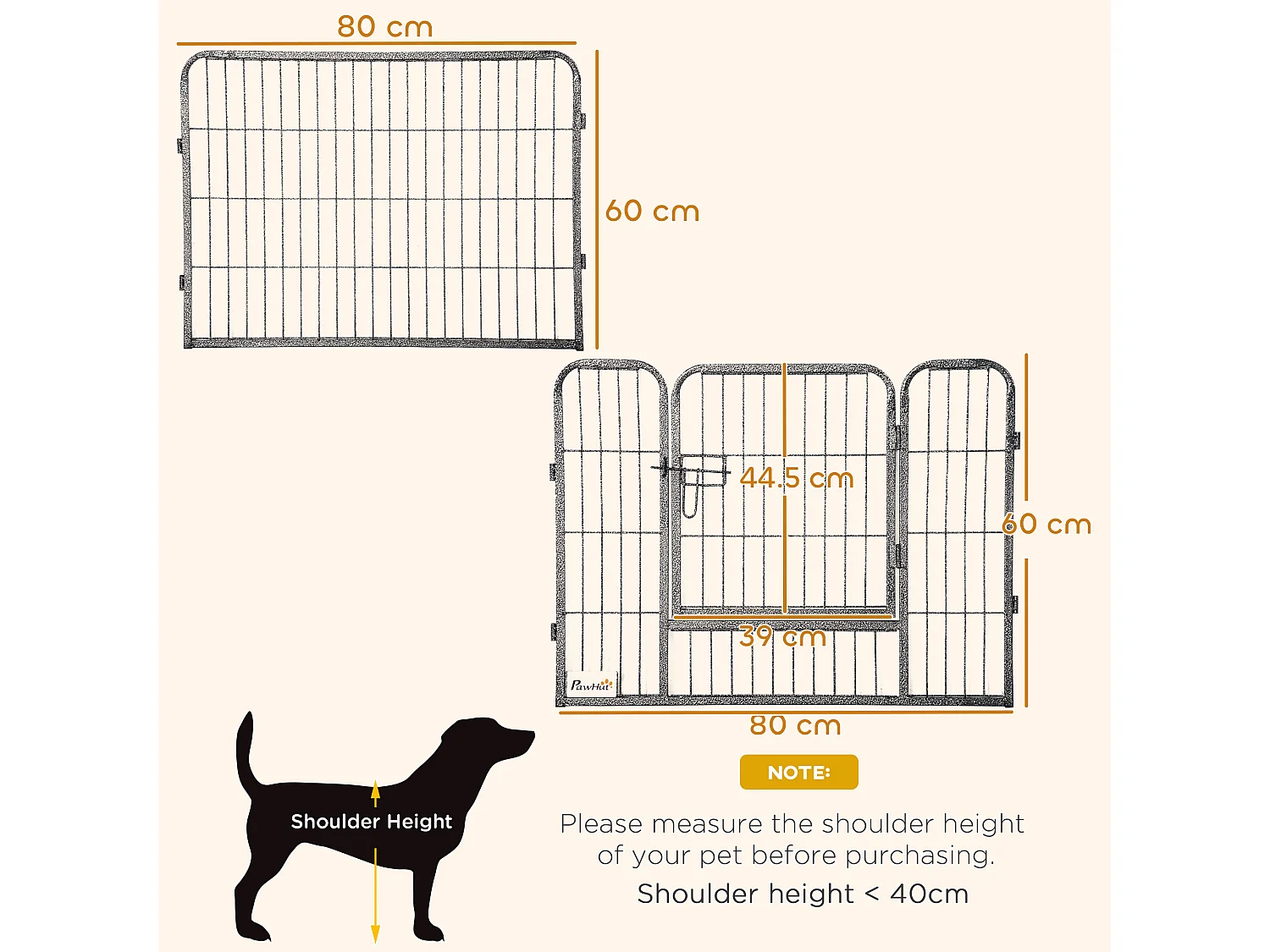 Recinto per cani 16 pannelli modulabili 2 ingressi grigio