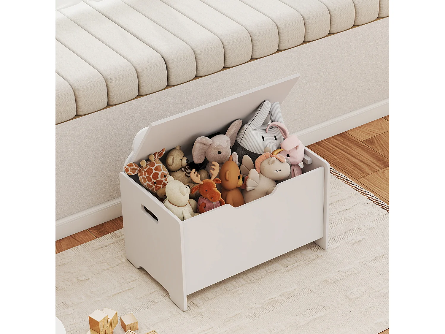 Baule portagiochi per bambini 3-8 anni a forma di orso capacità 20 kg