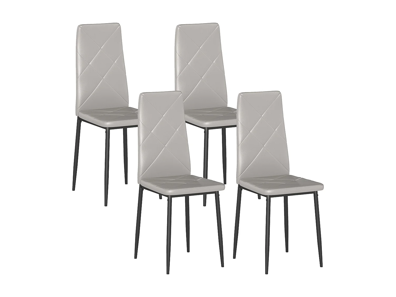 Set di 4 sedie sala da pranzo in finta pelle sedie cucina con schienale