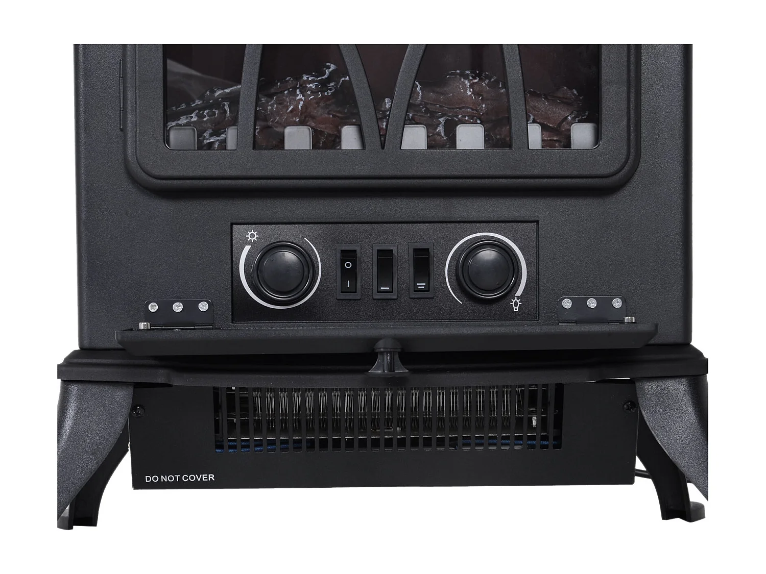 Camino elettrico effetto fiamma e termostato 1000-2000W nero