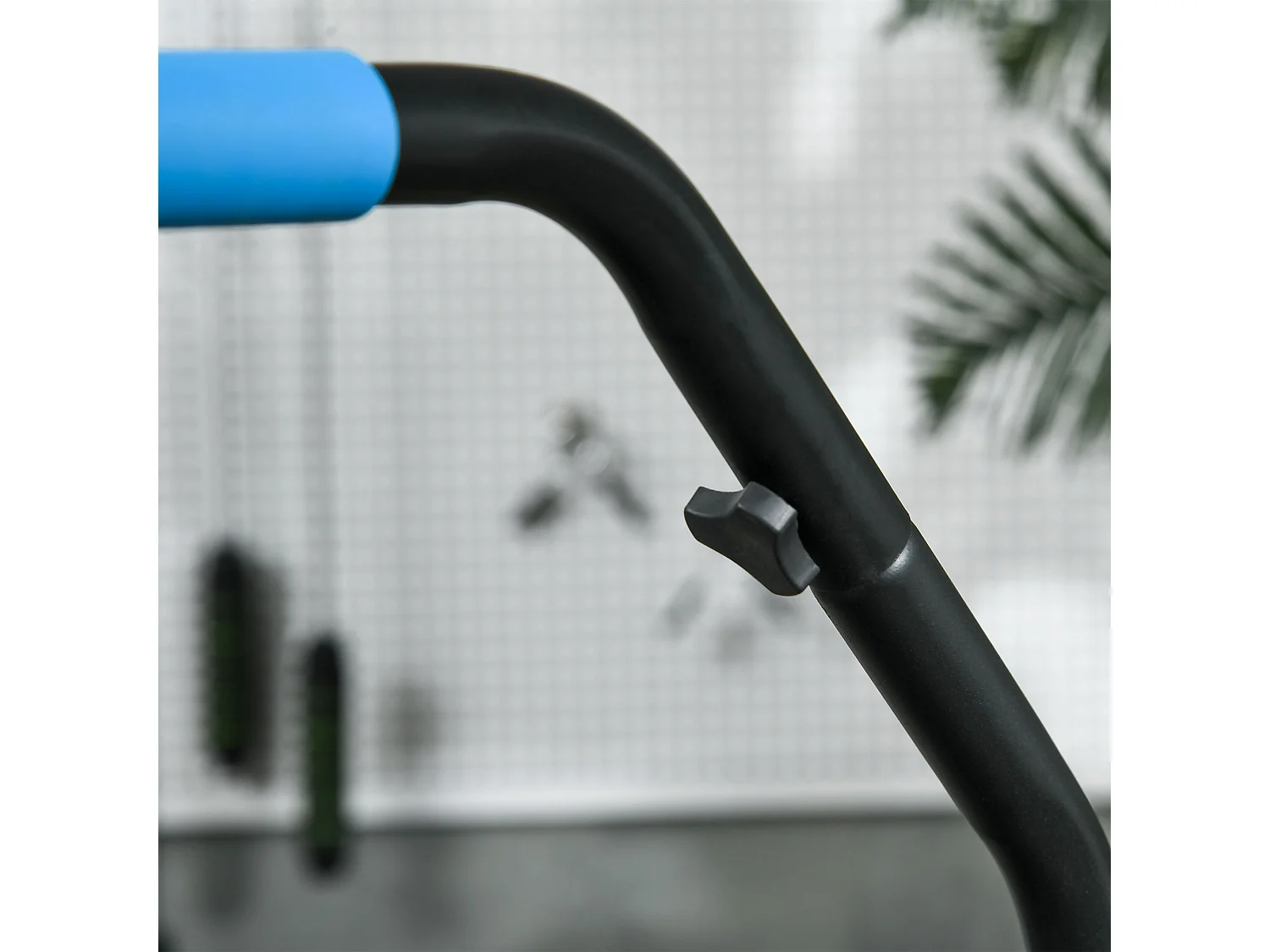 Trampolino fitness pieghevole 102 cm con manubrio regolabile blu