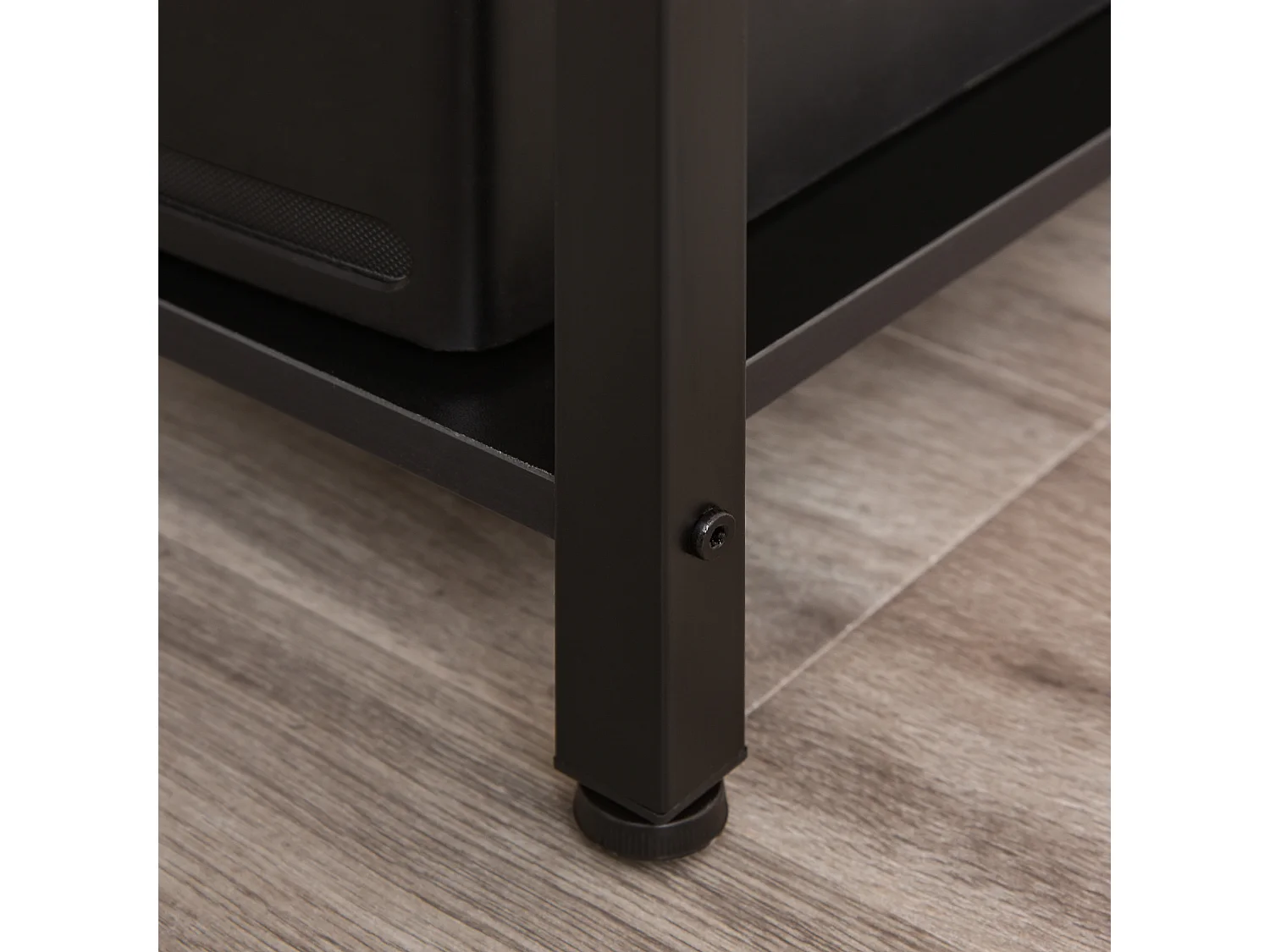 Scrivania in stile industriale in legno e metallo nero