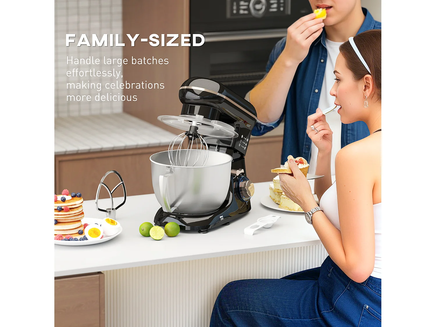 Impastatrice planetaria da 4.5l a 6 velocità con frusta e gancio