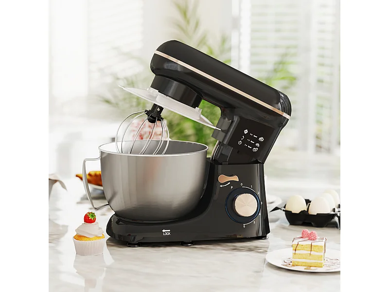 Impastatrice planetaria da 4.5l a 6 velocità con frusta e gancio
