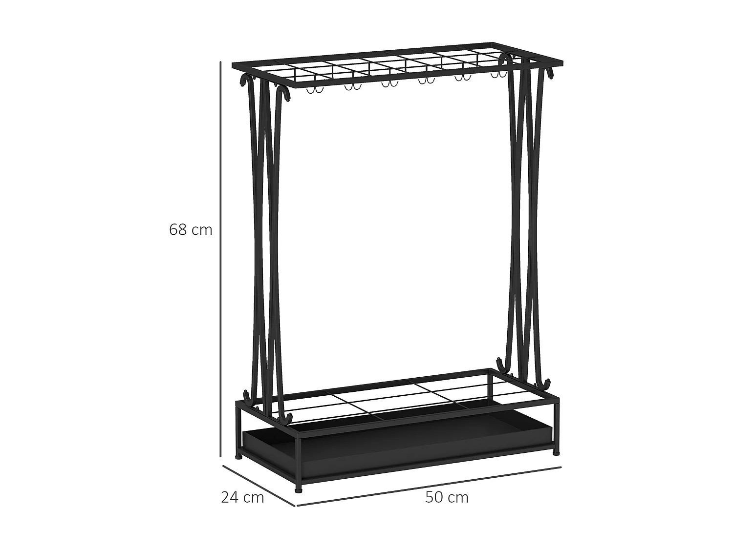 Portaombrelli per interni con vaschetta scolapioggia porta ombrelli in acciaio
