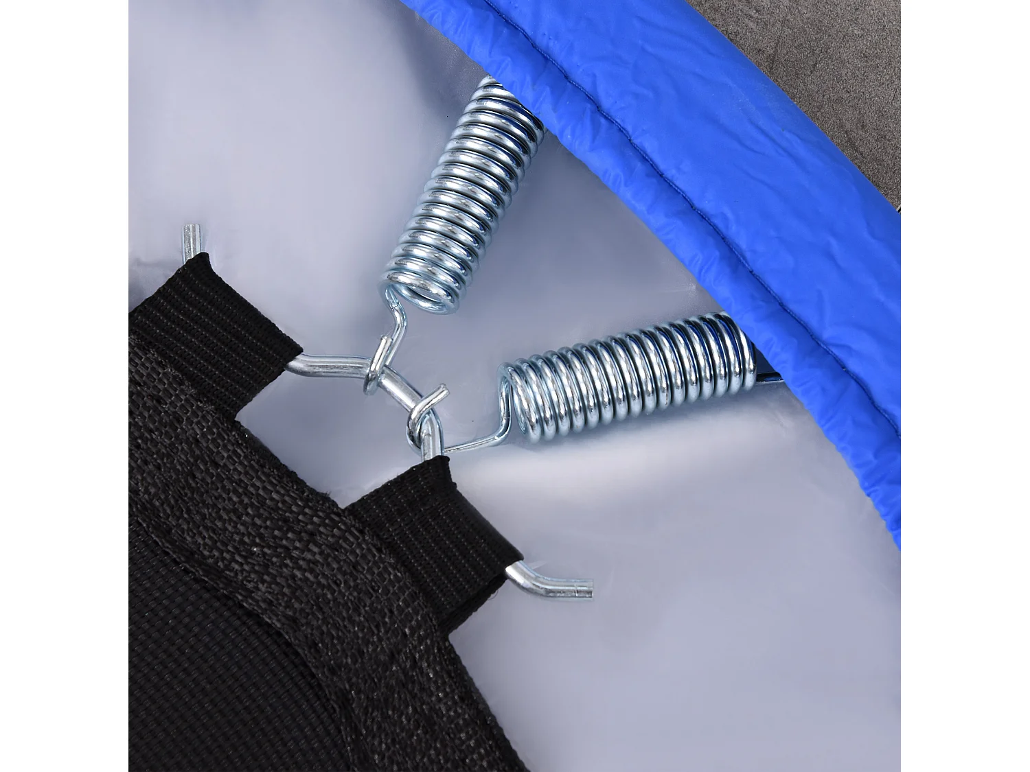 Trampolino elastico con 30 molle ø91x22.5 cm nero e blu