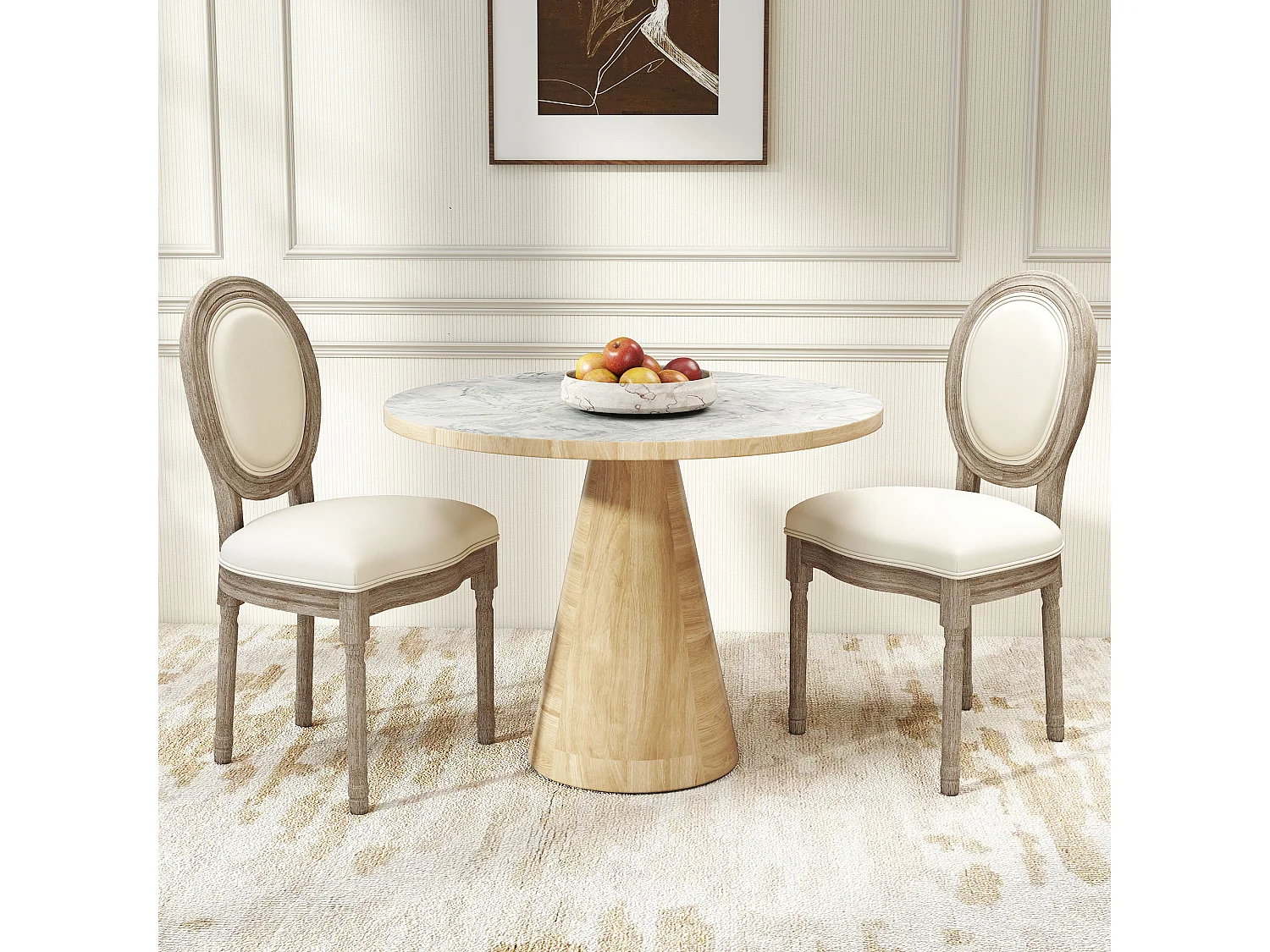 Set 2 sedie imbottite da pranzo sedie per soggiorno stile vintage rétro in legno