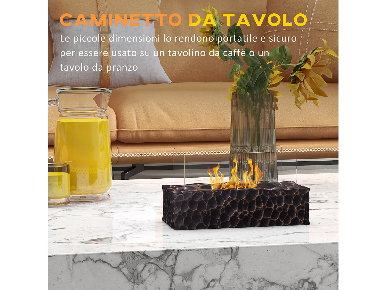 Camino a bioetanolo da tavolo bruciatore da 1.15l copertura 8㎡