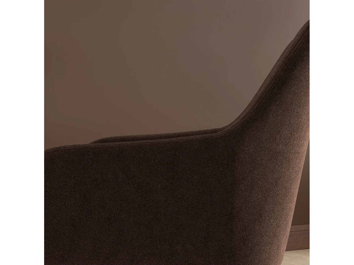 Set 2 sedie da pranzo stile nordico vellutato con braccioli marrone