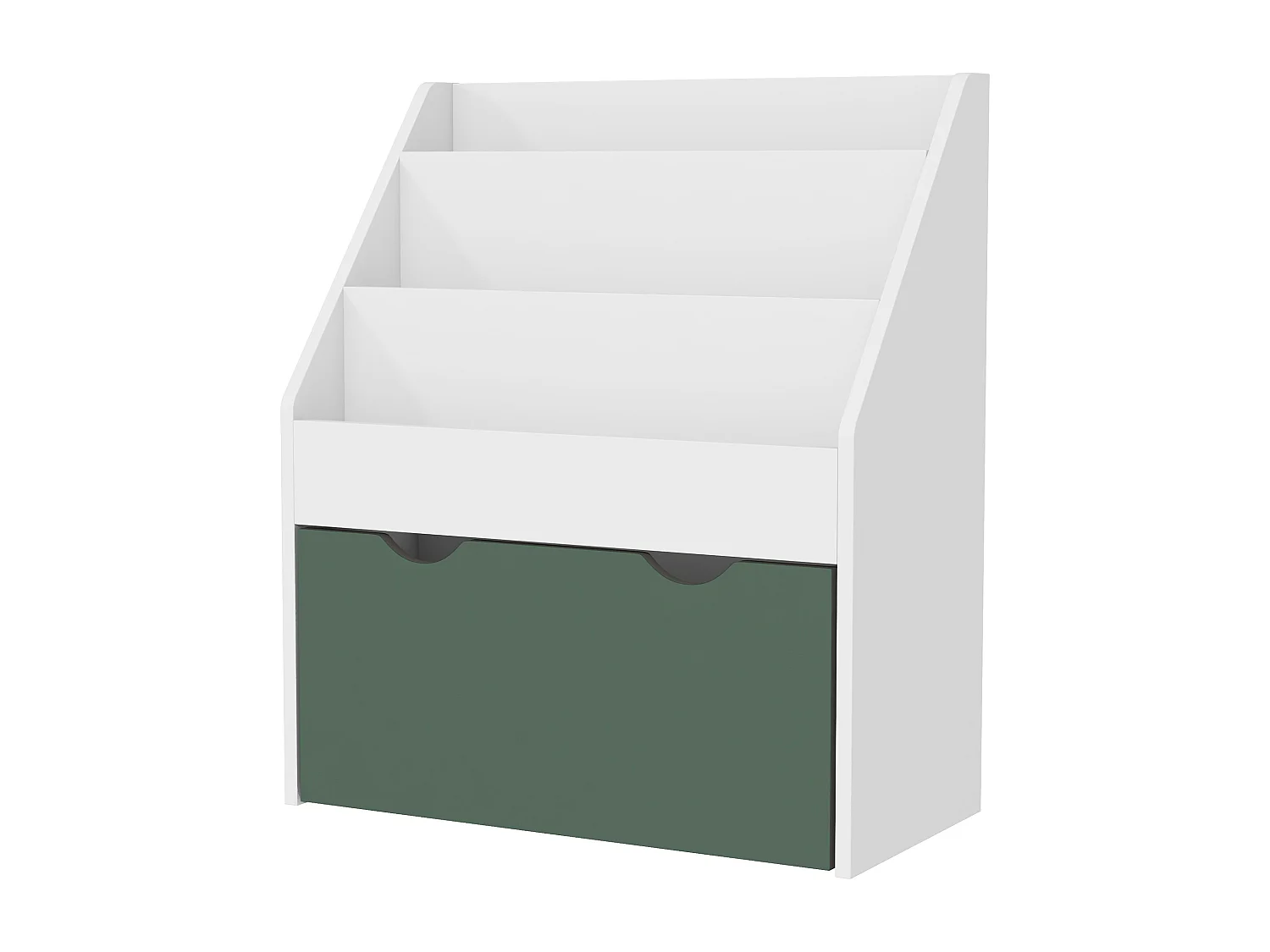 Libreria per bambini 3-8 anni a 3 ripiani con cassetto inferiore, scaffale portagiochi in legno mdf