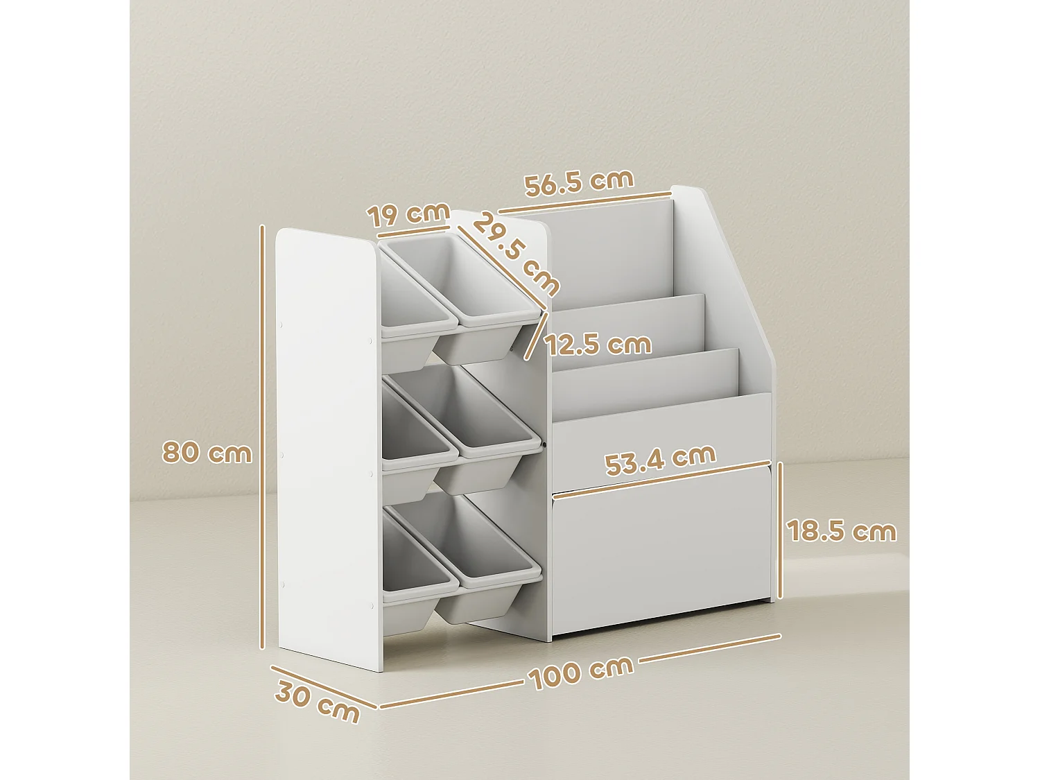 Scaffale portagiochi bambini organizzatore per giocattoli in legno fsc