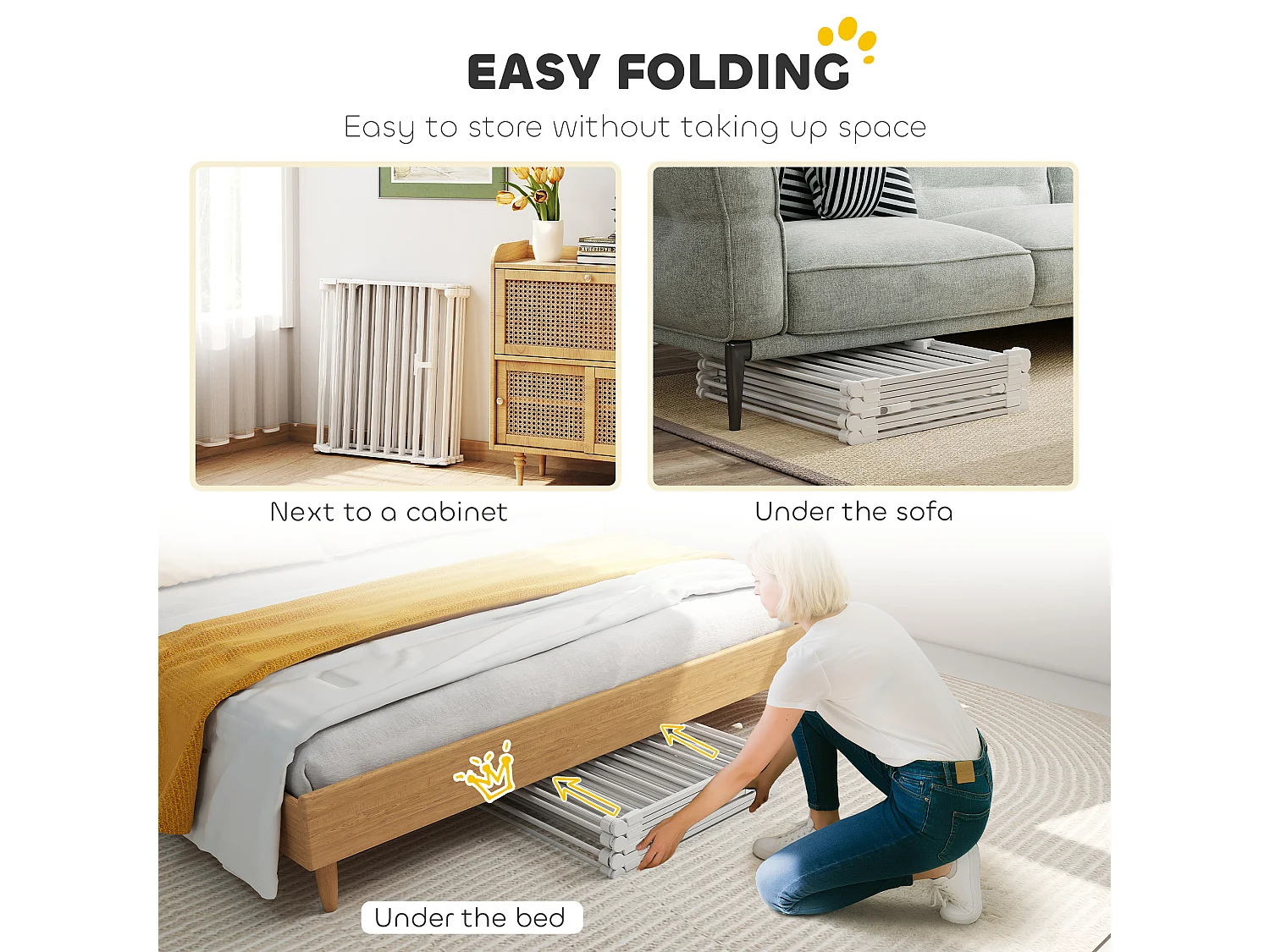 Recinto per cani a 8 pannelli modulabili 61x3x75 cm bianco