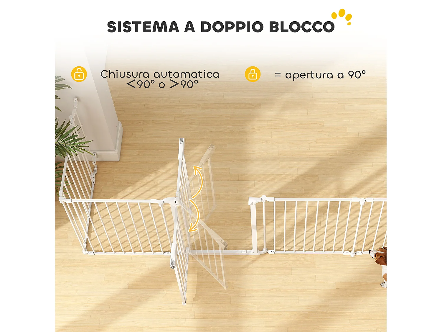 Recinto per cani a 8 pannelli modulabili 61x3x75 cm bianco
