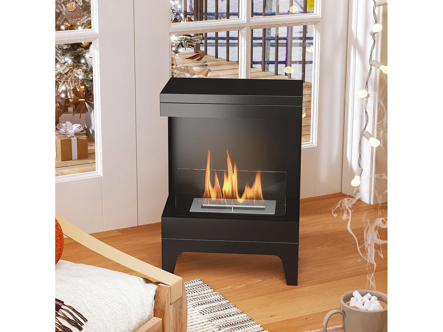 Camino a bioetanolo con bruciatore da 0.9L e durata 3.3 ore nero