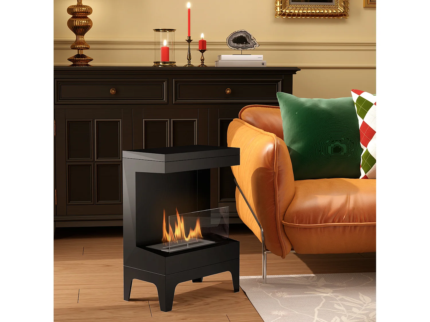 Camino a bioetanolo con bruciatore da 0.9L e durata 3.3 ore nero