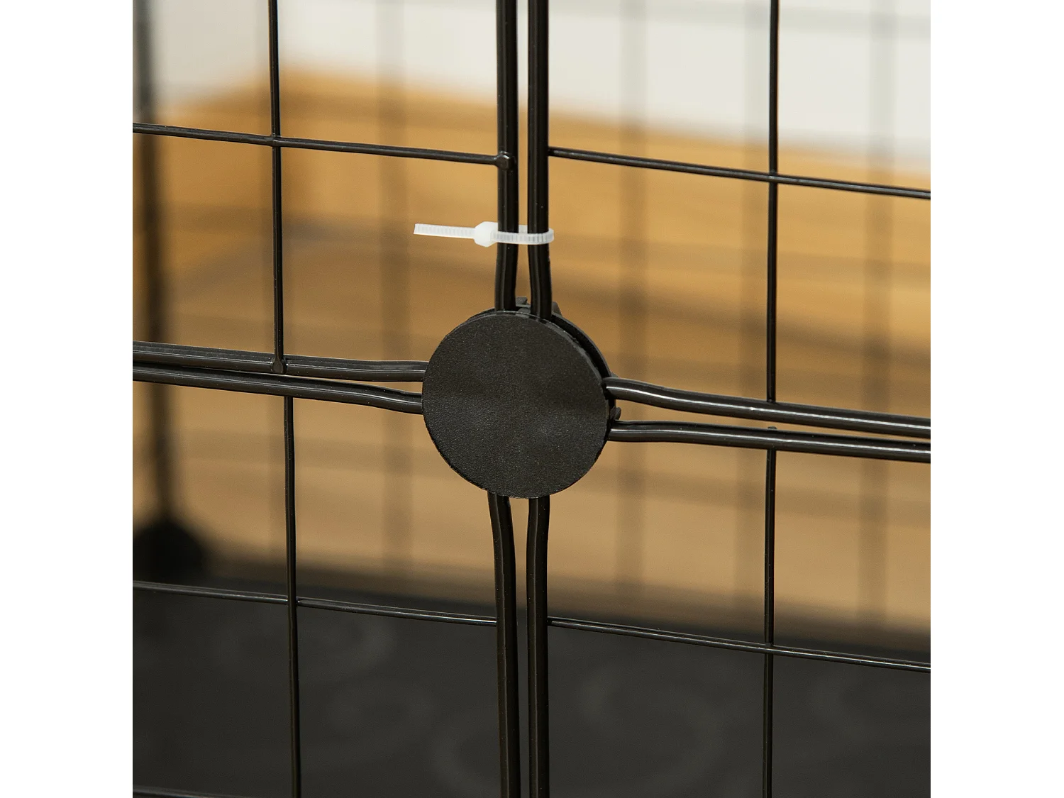 Gabbia per conigli modulare multilivello con 3 porte in acciaio nero