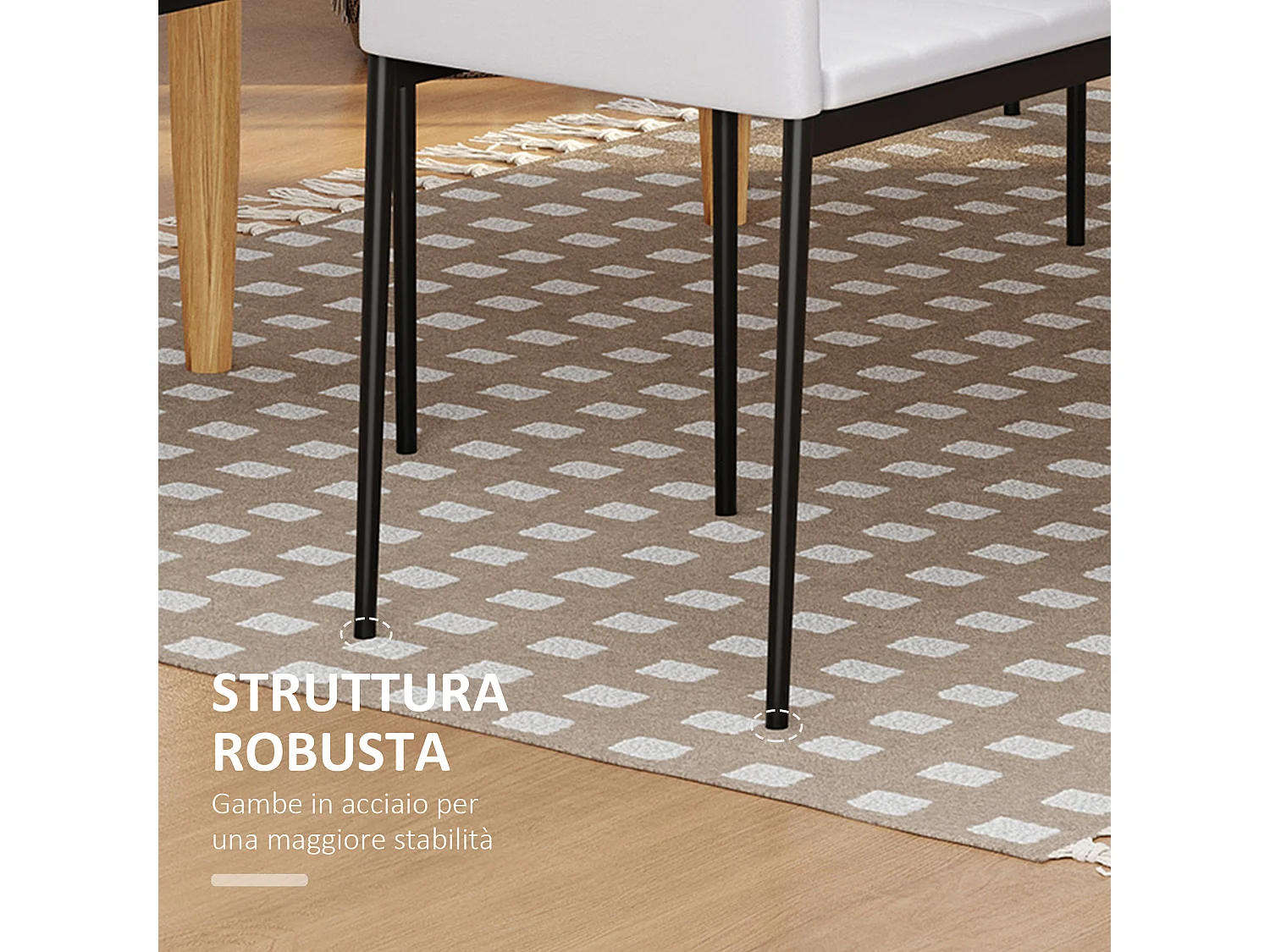 Set 4 sedie imbottite per soggiorno o sala da pranzo