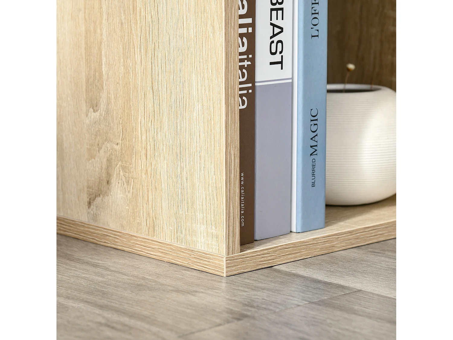 Mobile libreria a 6 cubi, libreria salvaspazio in legno