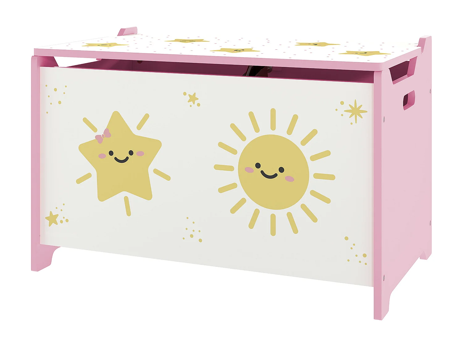 Baule portagiochi con coperchio per bambini cassa portaoggetti per giocattoli e vestiti