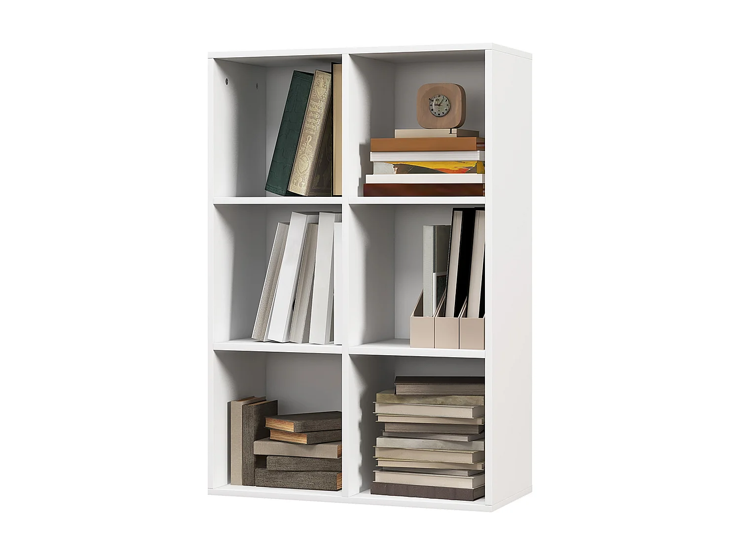 Mobile libreria a 6 cubi, libreria salvaspazio in legno scaffale divisorio per stanza,