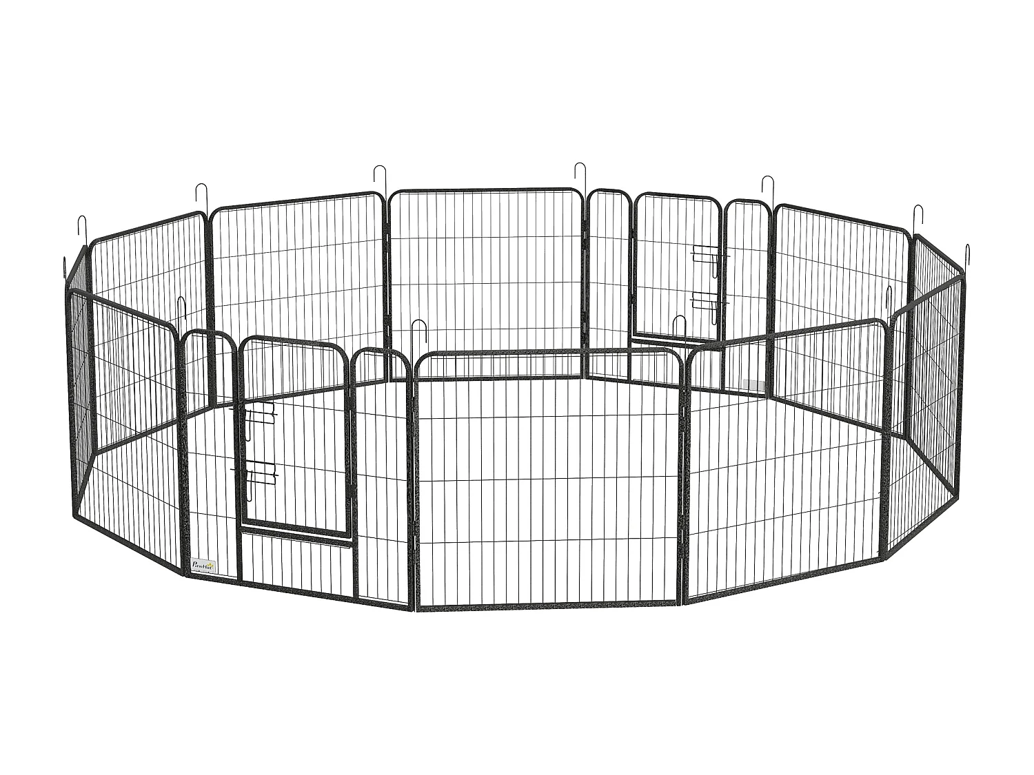 Recinto per cani 12 pannelli modulabili e 2 ingressi grigio
