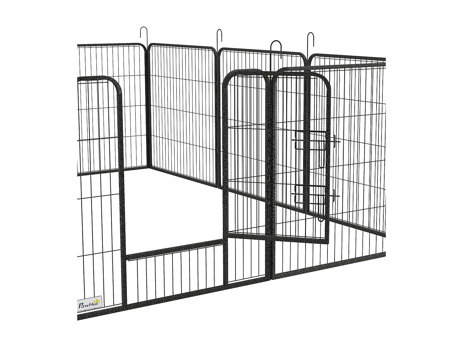 Recinto per cani 12 pannelli modulabili e 2 ingressi grigio