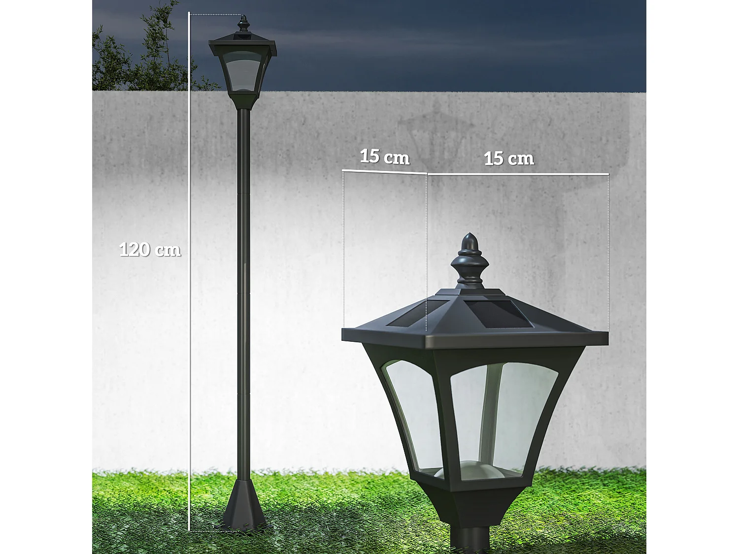 Lampione da giardino energia solare da esterno led automatica