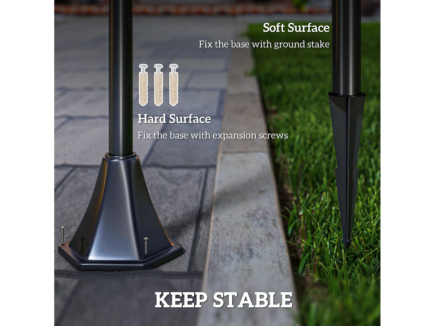 Lampione da giardino energia solare da esterno led automatica