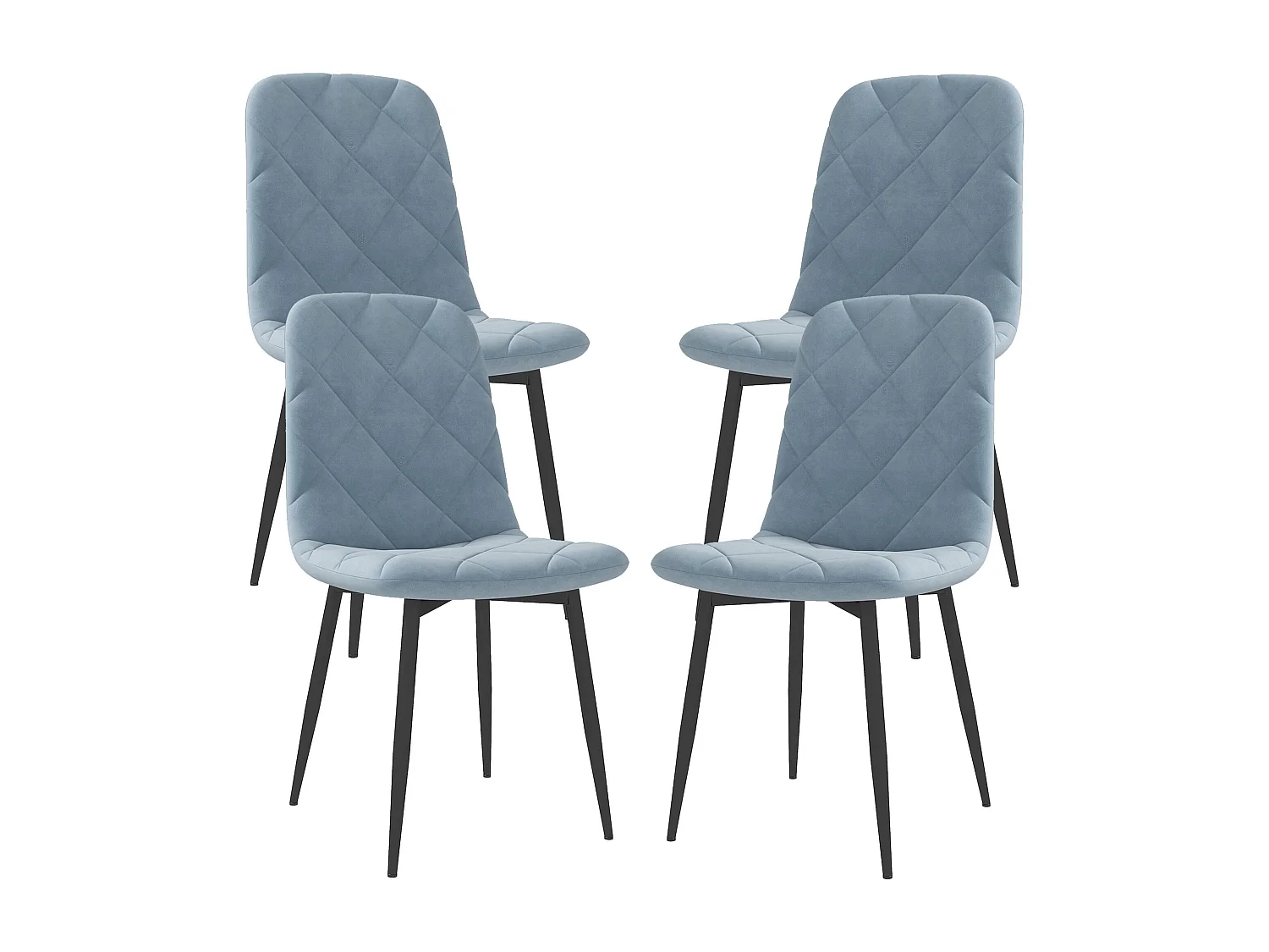 Set 4 sedie per cucina con seduta e schienale imbottiti,