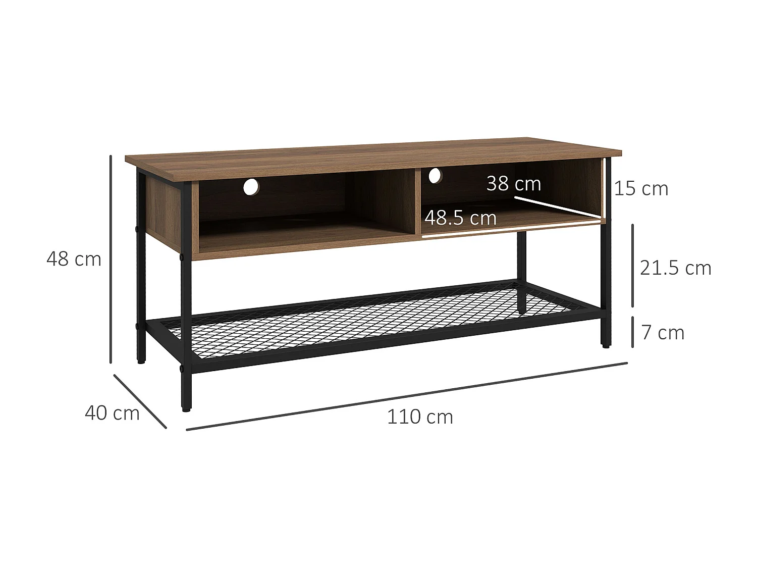 Mobile porta tv fino 48" in stile industriale