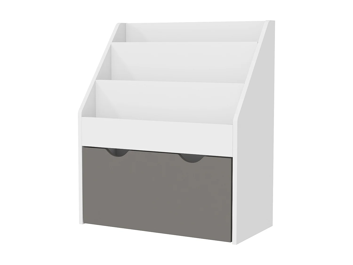 Libreria per bambini 3-8 anni a 3 ripiani con cassetto inferiore, scaffale portagiochi in legno mdf