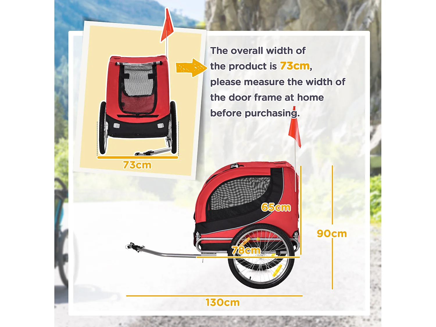 Rimorchio Bici per Animali in Acciaio