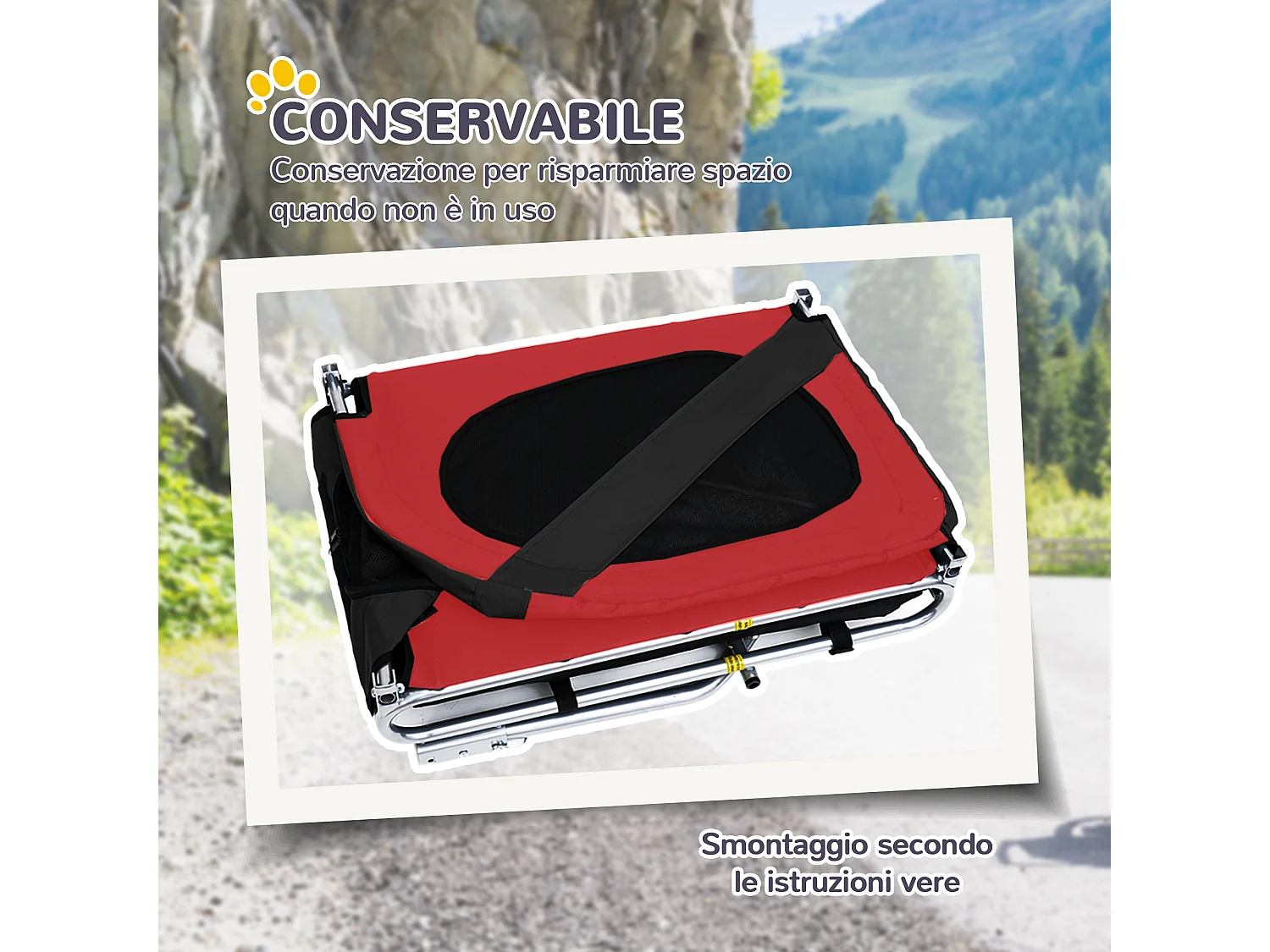 Rimorchio Bici per Animali in Acciaio