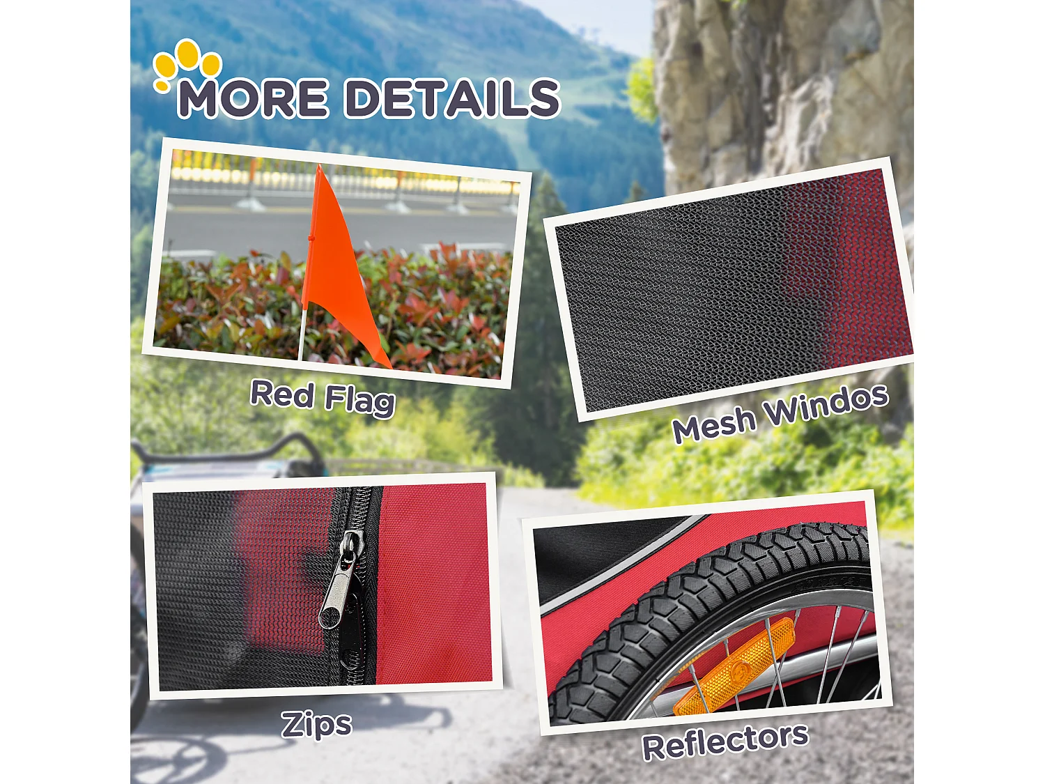 Rimorchio Bici per Animali in Acciaio