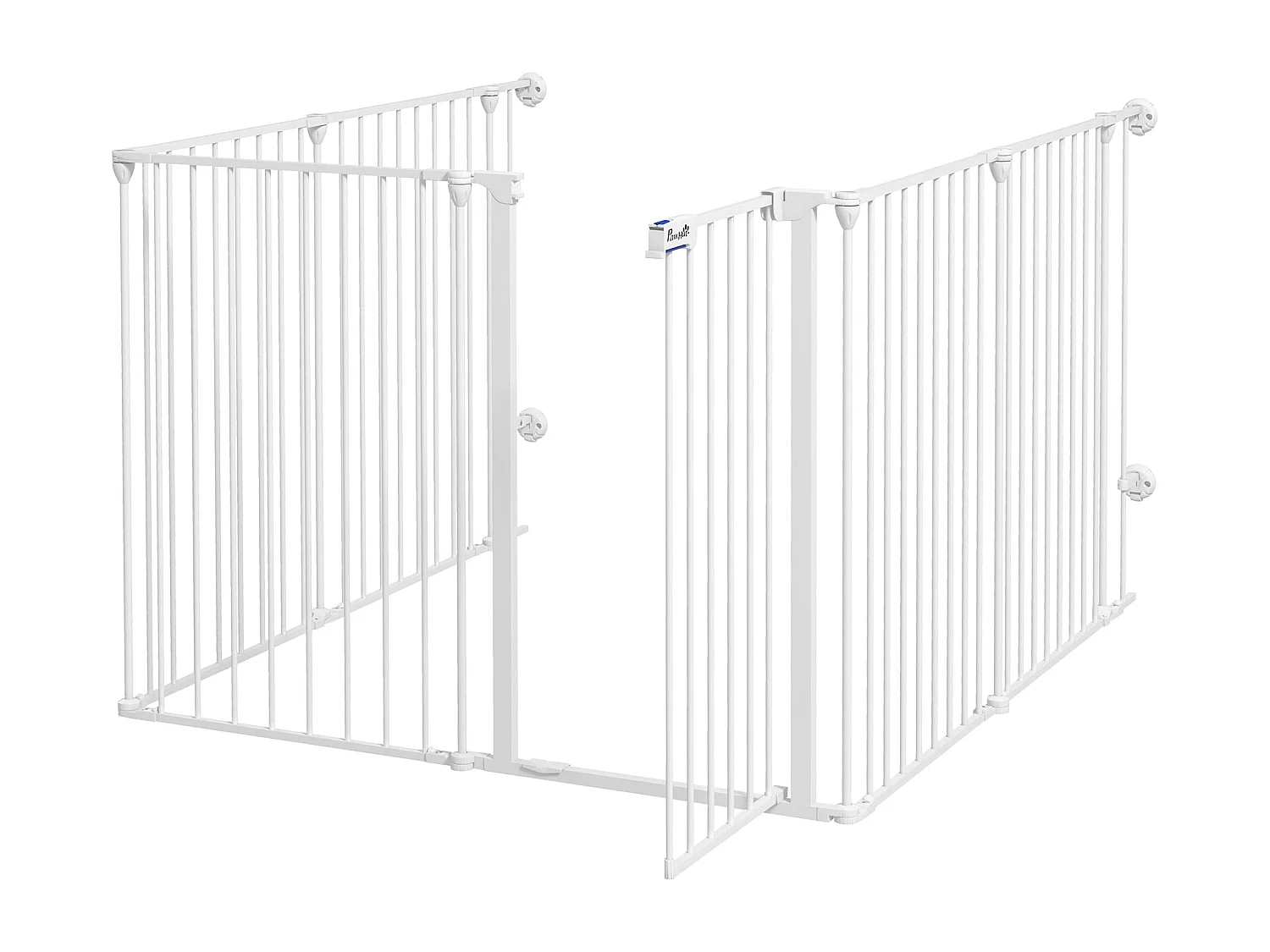 Cancellino per cani pieghevole con chiusura di sicurezza bianco