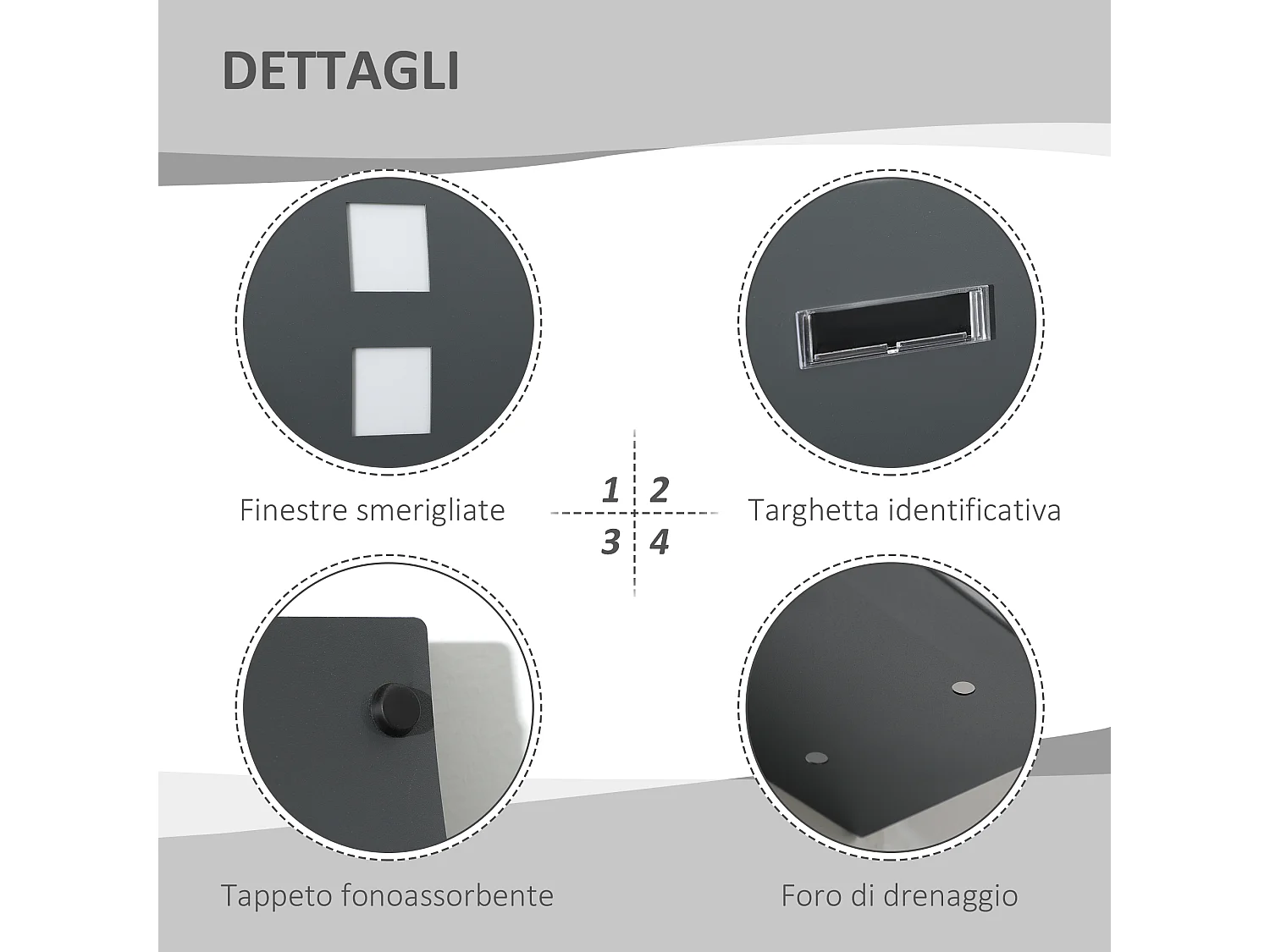 Cassetta postale in acciaio zincato con 3 fessure e 2 chiavi