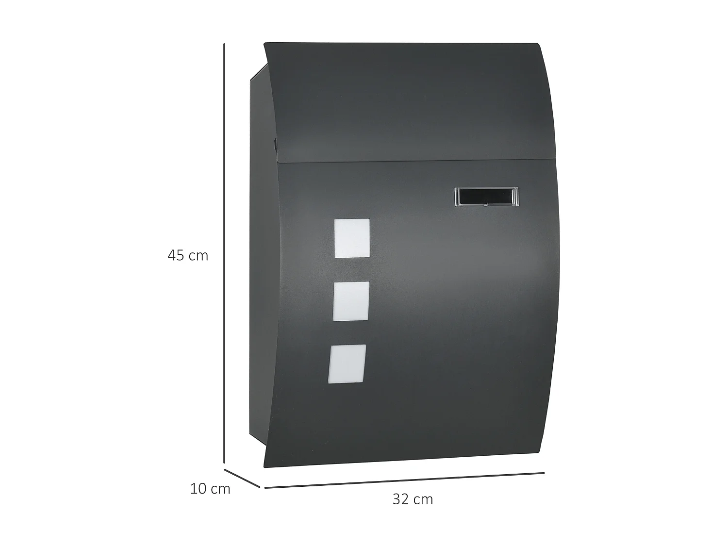 Cassetta postale in acciaio zincato con 3 fessure e 2 chiavi