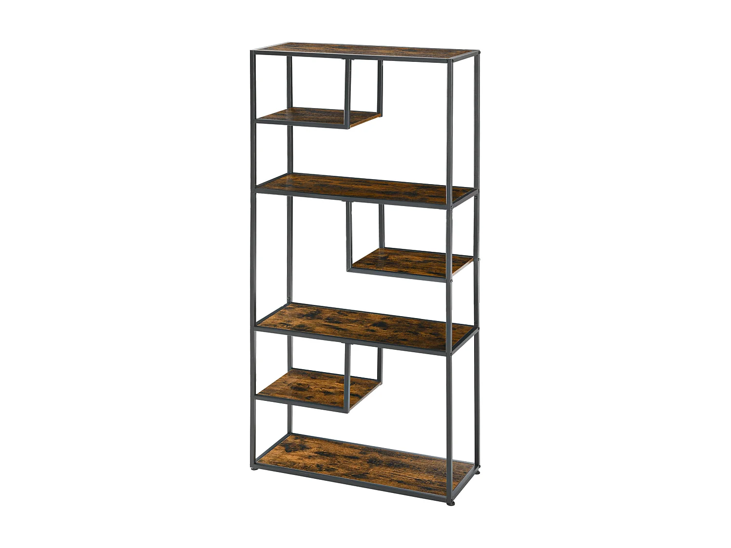 Libreria scaffale a 7 ripiani, libreria verticale salvaspazio struttura in acciaio