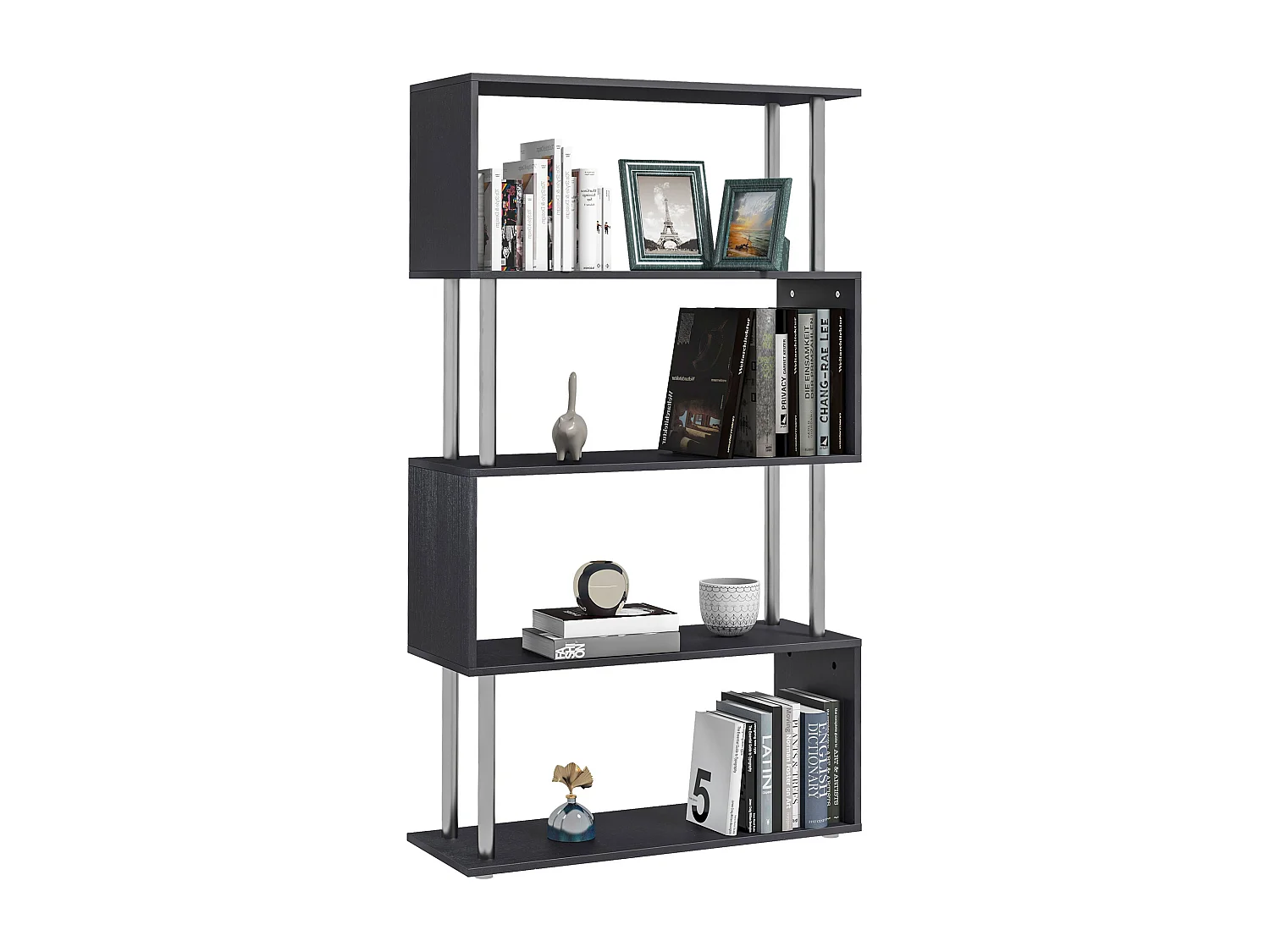Libreria di design con scaffale nero