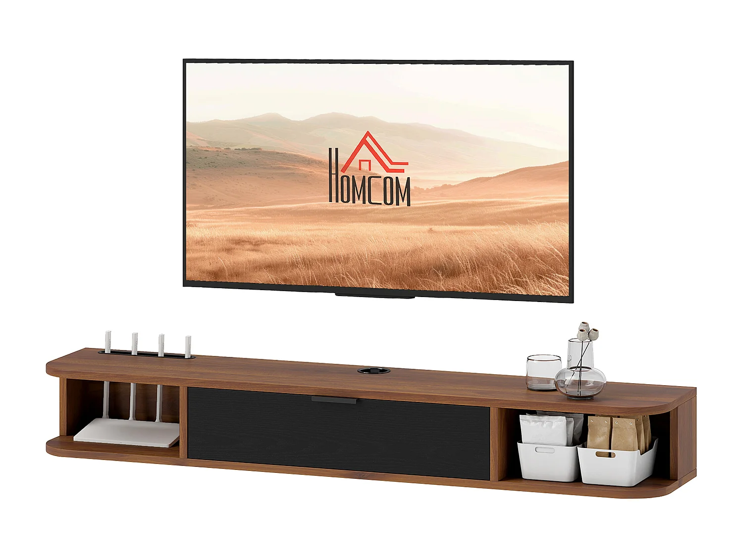 Mobile tv sospeso mobile porta tv fino a 50" con cassetto ribaltabile